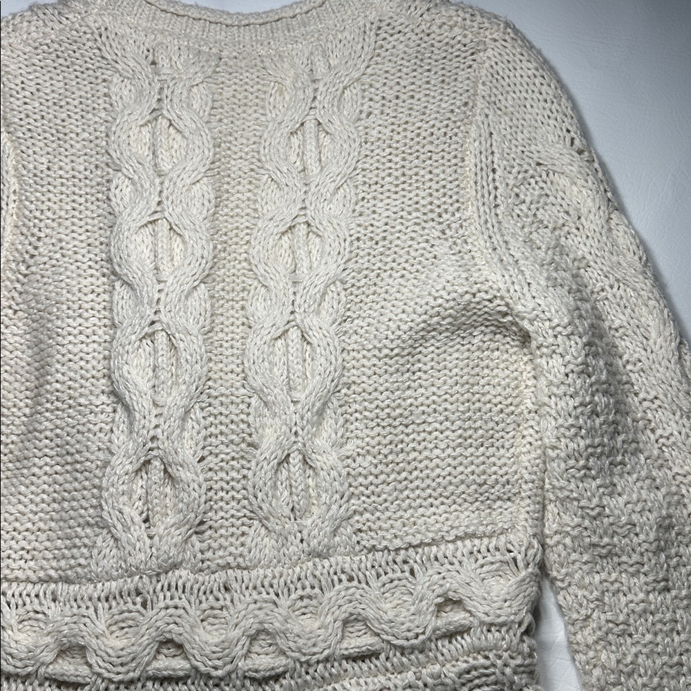 Anthropologie Sparrow Stitchy Peplum button cardigan tie waist wool blend M - Picture 9 of 11